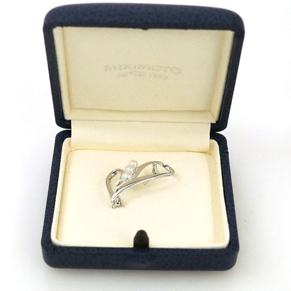 ミキモト MIKIMOTO パールブローチ PB-1162S アコヤ真珠 シルバー