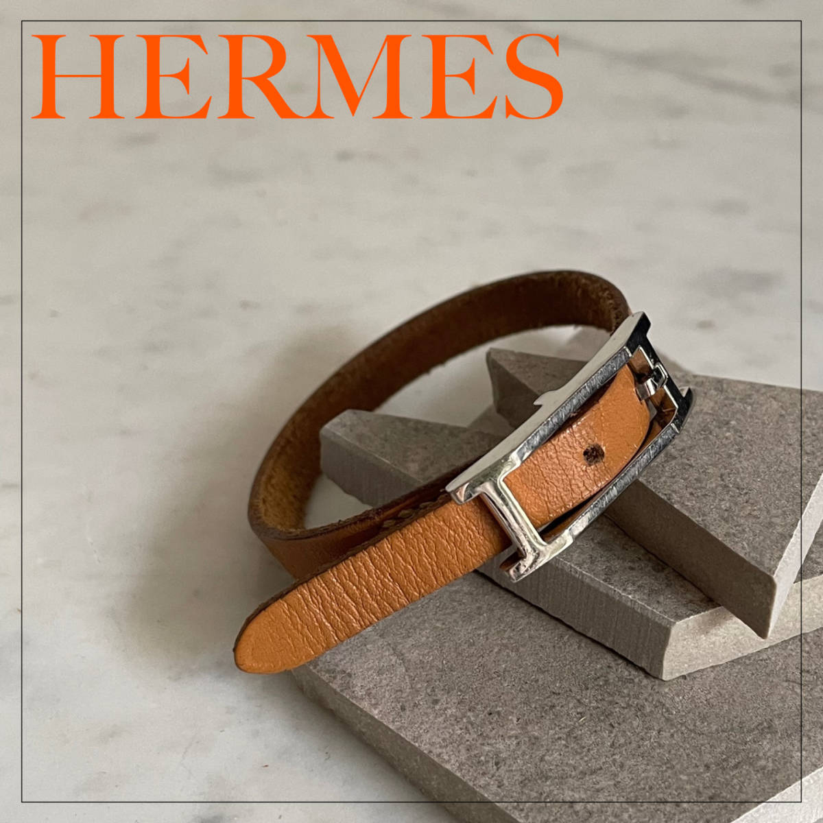 低価，大人気 07622228 ▽ HERMES エルメス ジャンボ 2連 ブレスレット
