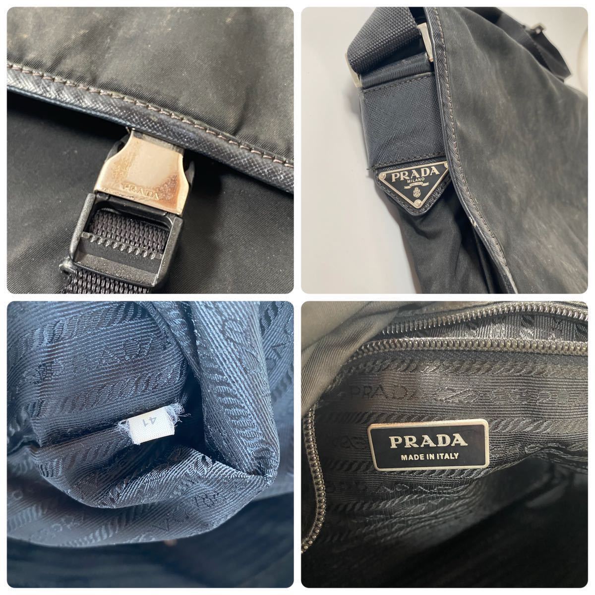 1円 正規品 プラダ PRADA ショルダーバッグ メッセンジャーバッグ 