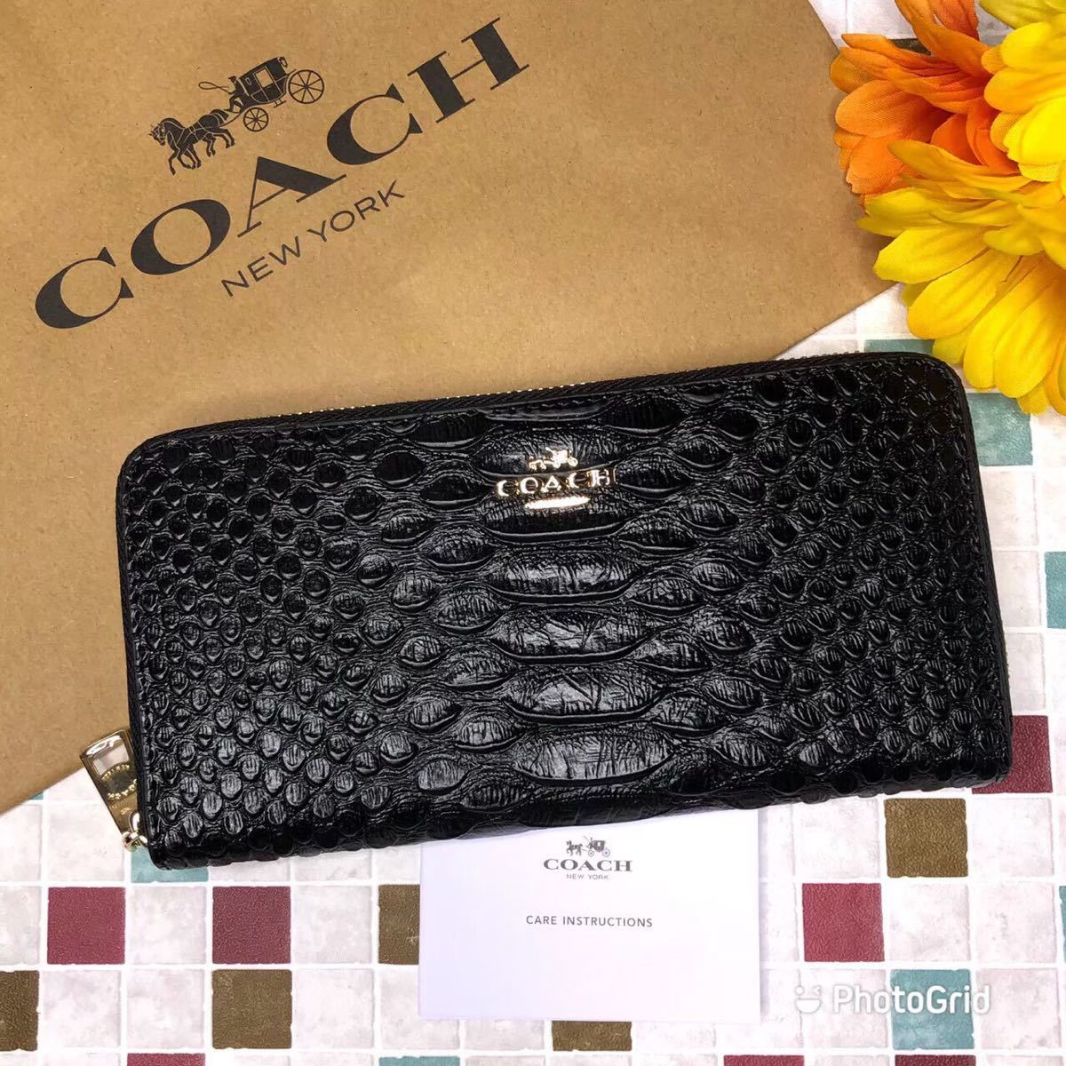 パイソン 長財布 コーチ COACH - 財布 新品 メルカリ coach 長財布の 