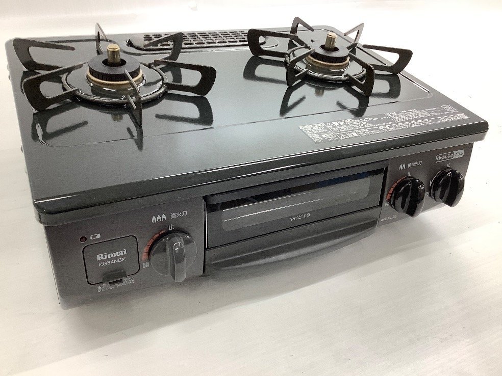 Rinnai リンナイ ガスコンロ KG34NBK LPガス用 2021年製 点火火花確認 