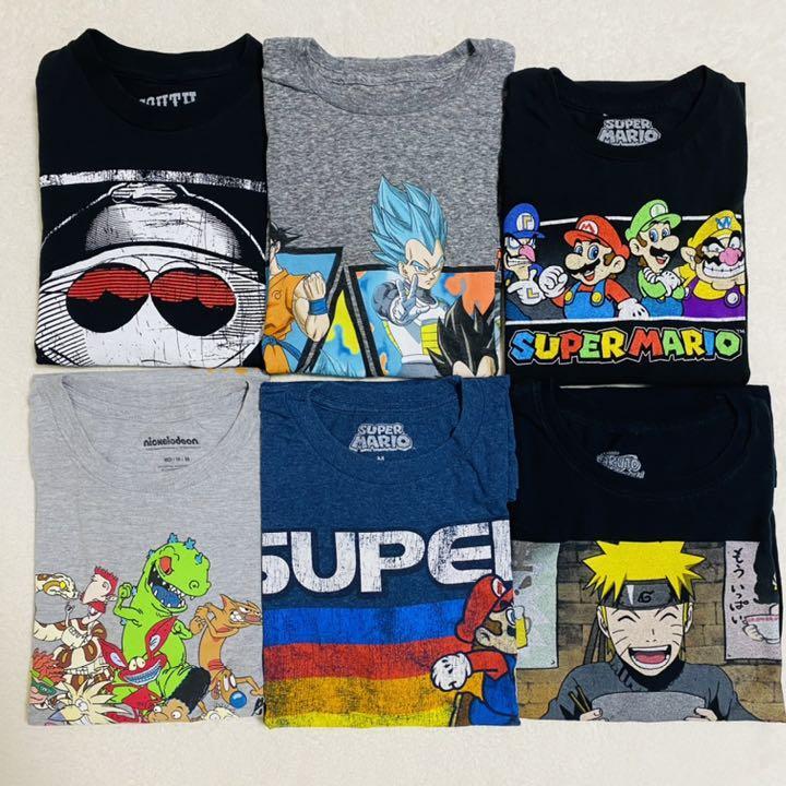 低価，人気SALE 入手困難 キャラクター Tシャツ まとめ売り セット売り 海外輸入 お得 マリオ ドラゴンボール ナルト サウスパーク(イラスト、キャラクター)｜売買されたオークション情報、yahooの商品情報 Mサイズ