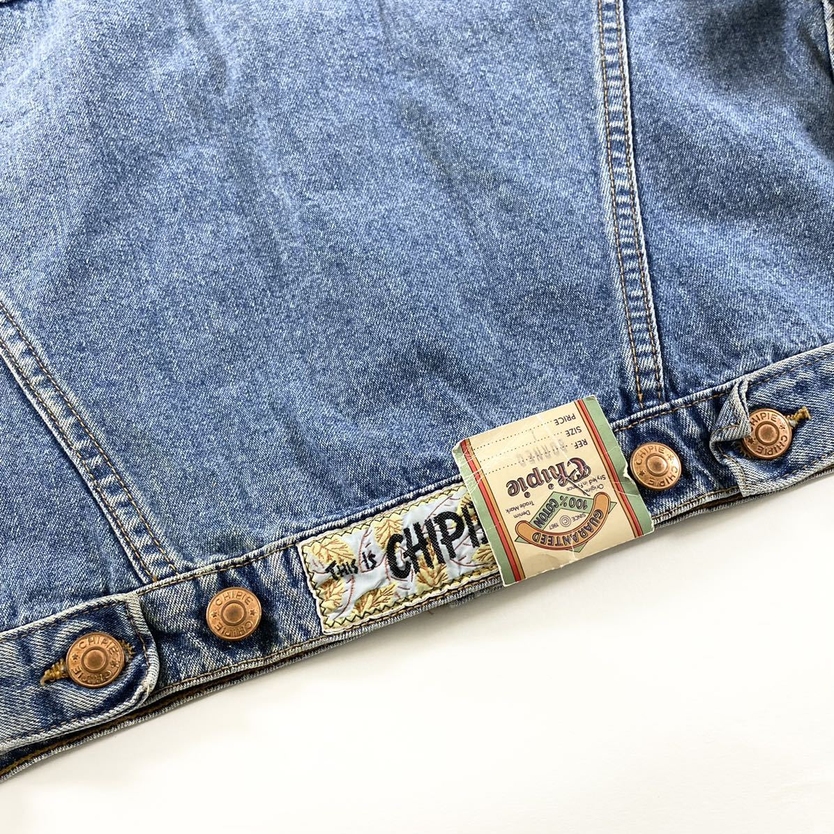 Ah8 CHIPIE シピー デニムジャケット Gジャン 五分袖 ショート丈 
