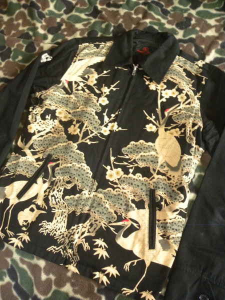 ☆激レア☆クロップドヘッズ☆鶴スカル松日本和柄コットンジャケット