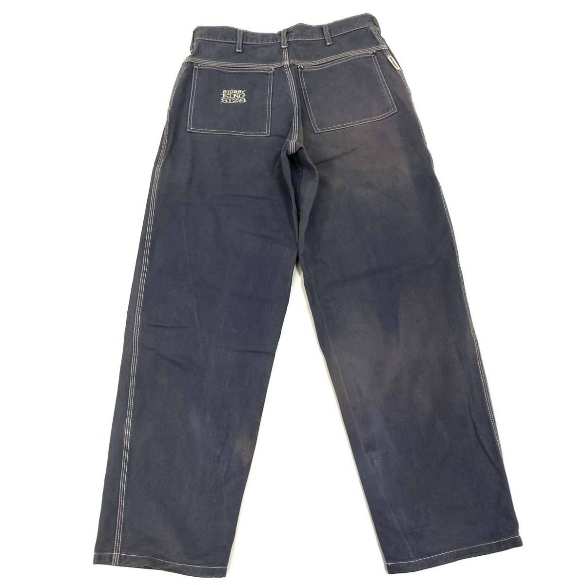 US製 白タグ 90's STUSSY/ステューシー Workgear ワイドパンツ ワーク