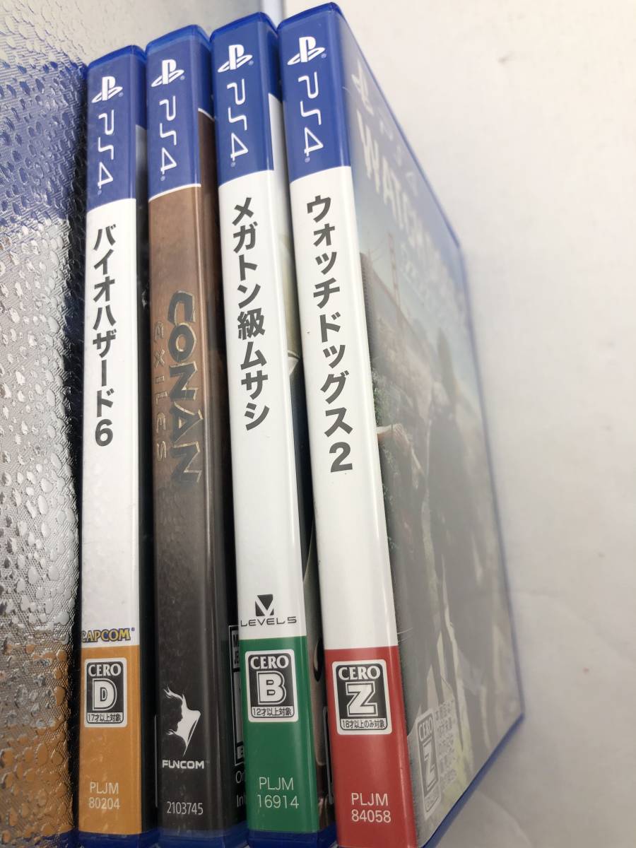 ps1 Disney ソフト4本セット　激レア　北米版　完品　動作確認済 08310】[1円～] PS4ソフト4本セット（バイオ6 CONAN メガトン級