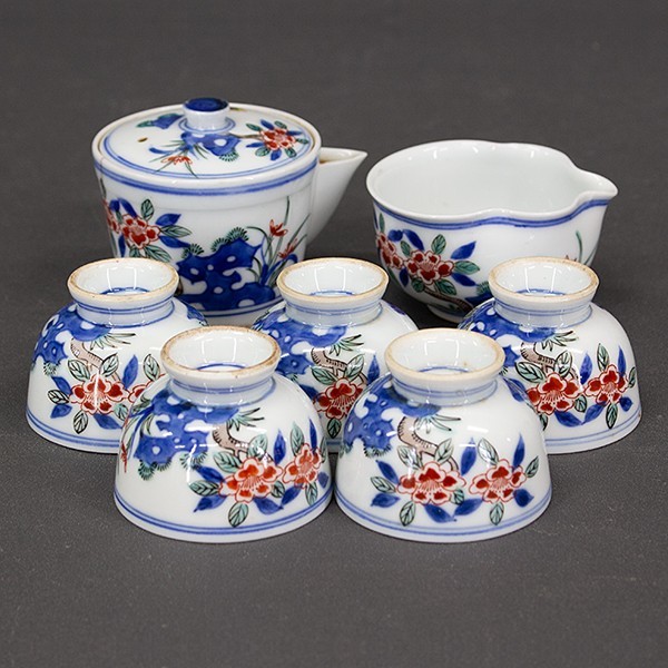 2334 平安草仙　染付青花　茶器セット　宝瓶1客　湯冷し1客　湯呑5客　鉢付き Yahoo!オークション | 平安竹 「竹泉 煎茶器揃 □三浦竹泉 湯冷