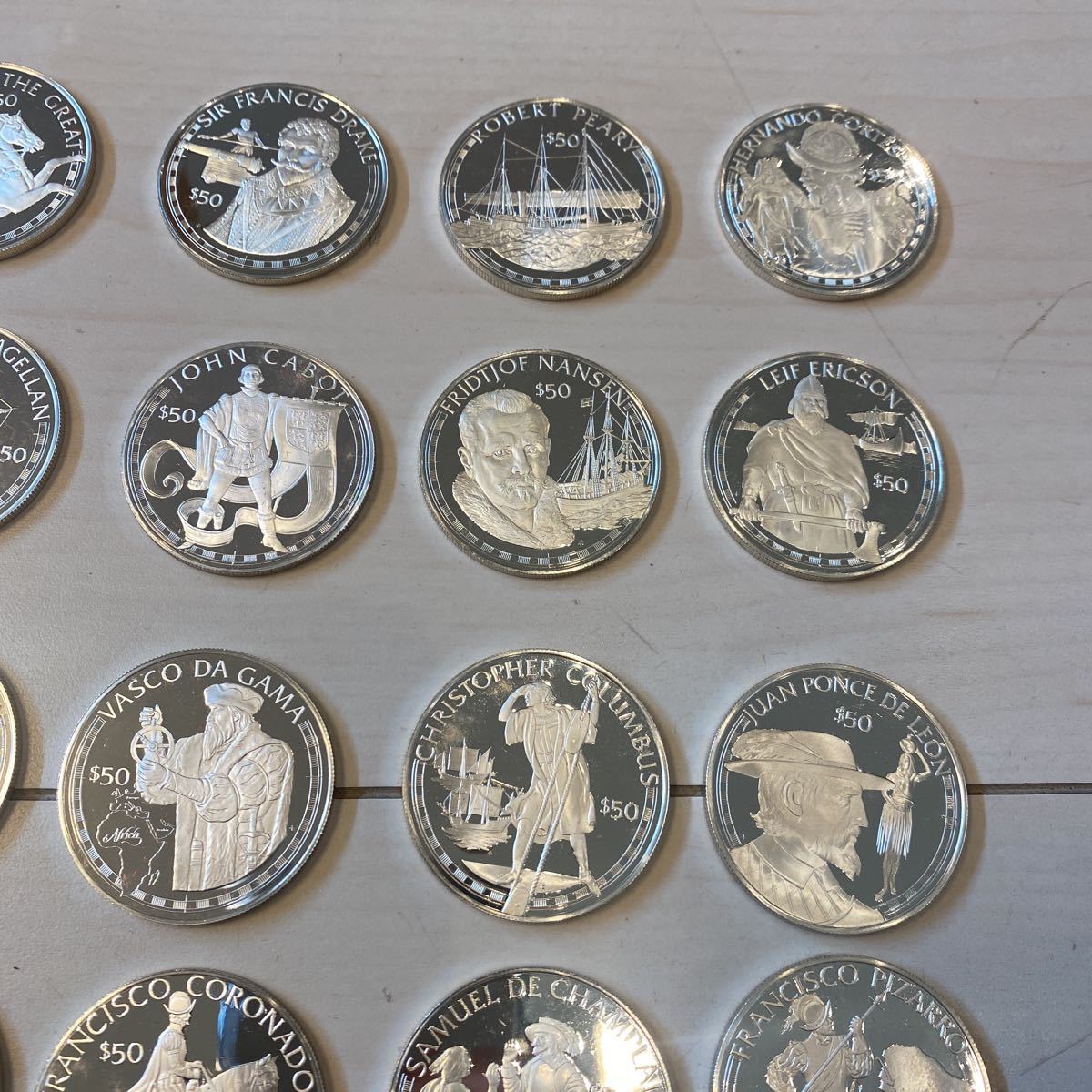 銀貨☆COOK ISLANDS☆フランクリンミント☆50ドル銀貨☆偉大な冒険家