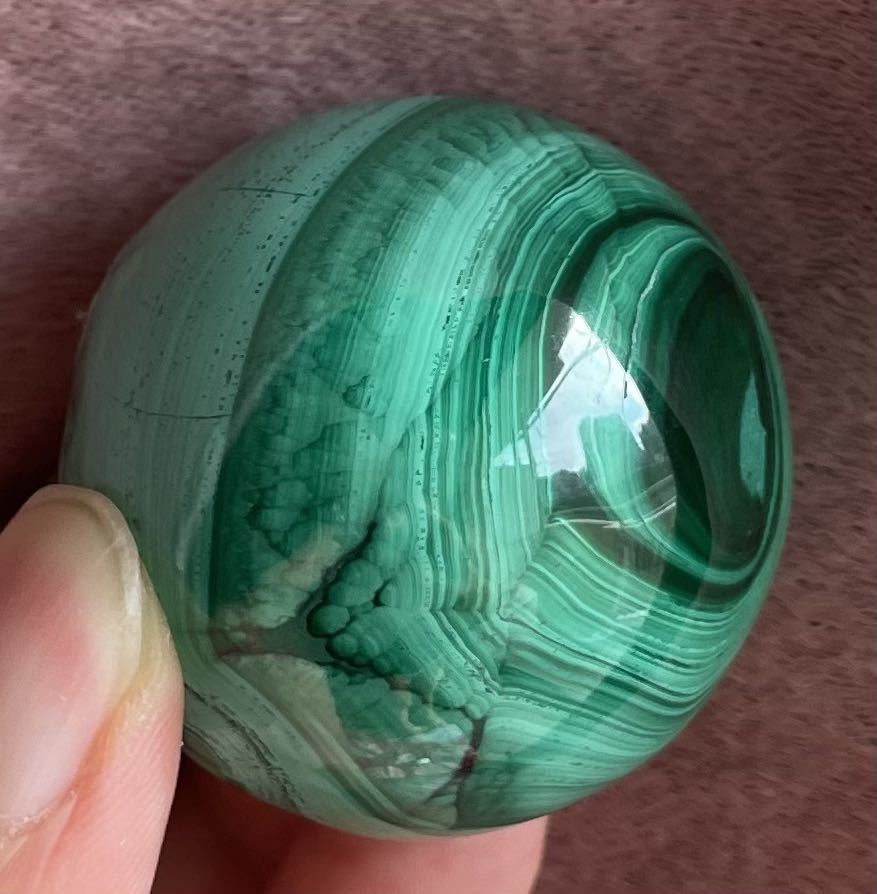 マカライト 孔雀石 丸玉 006 スフィア 天然石 置物インテリア