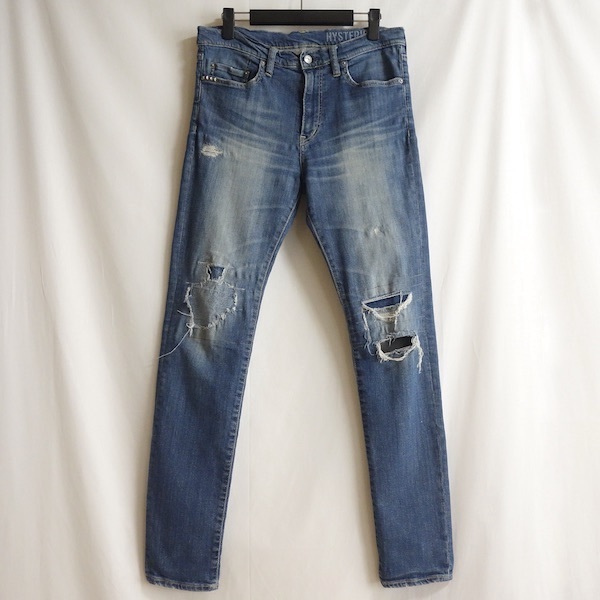 HYSTERIC GLAMOUR ヒステリックグラマー 0261AP14 - デニム KPR加工 ISKO スタッズ 0 スキニー（ブランドヒステリックグラマー）（ズボン・パンツ 定価39600円 ストレッチデニム ヒステリックグラマー☆超名作 人気ブラック&amp;スリム☆ストレッチ glamour（メンズファッション）の通販