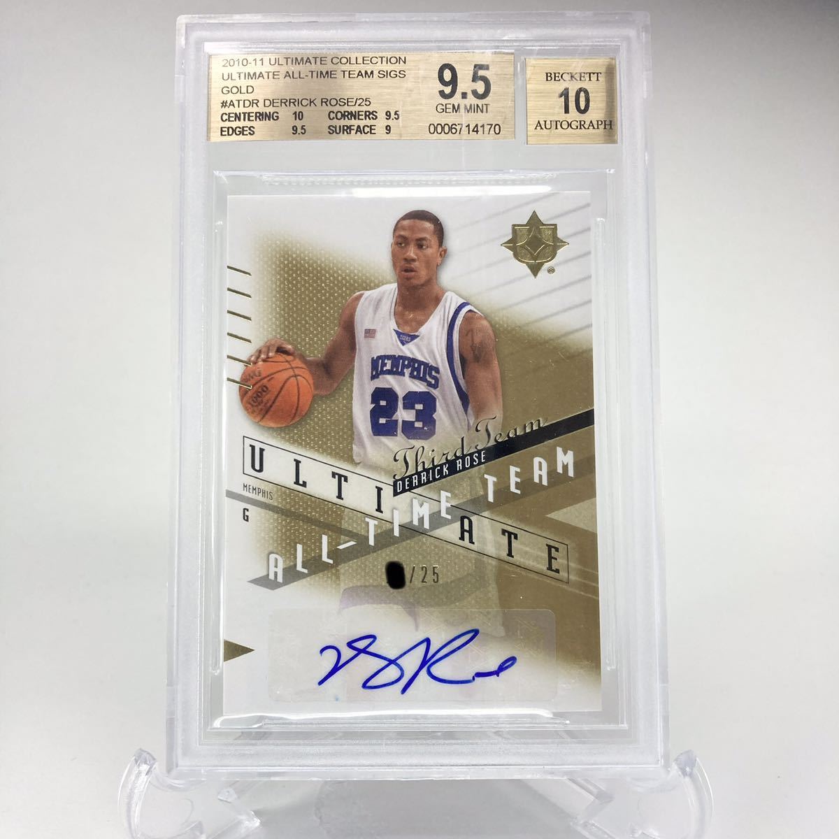 1円スタート☆BGS9.5☆限定25枚☆直筆サイン☆デリック・ローズ 