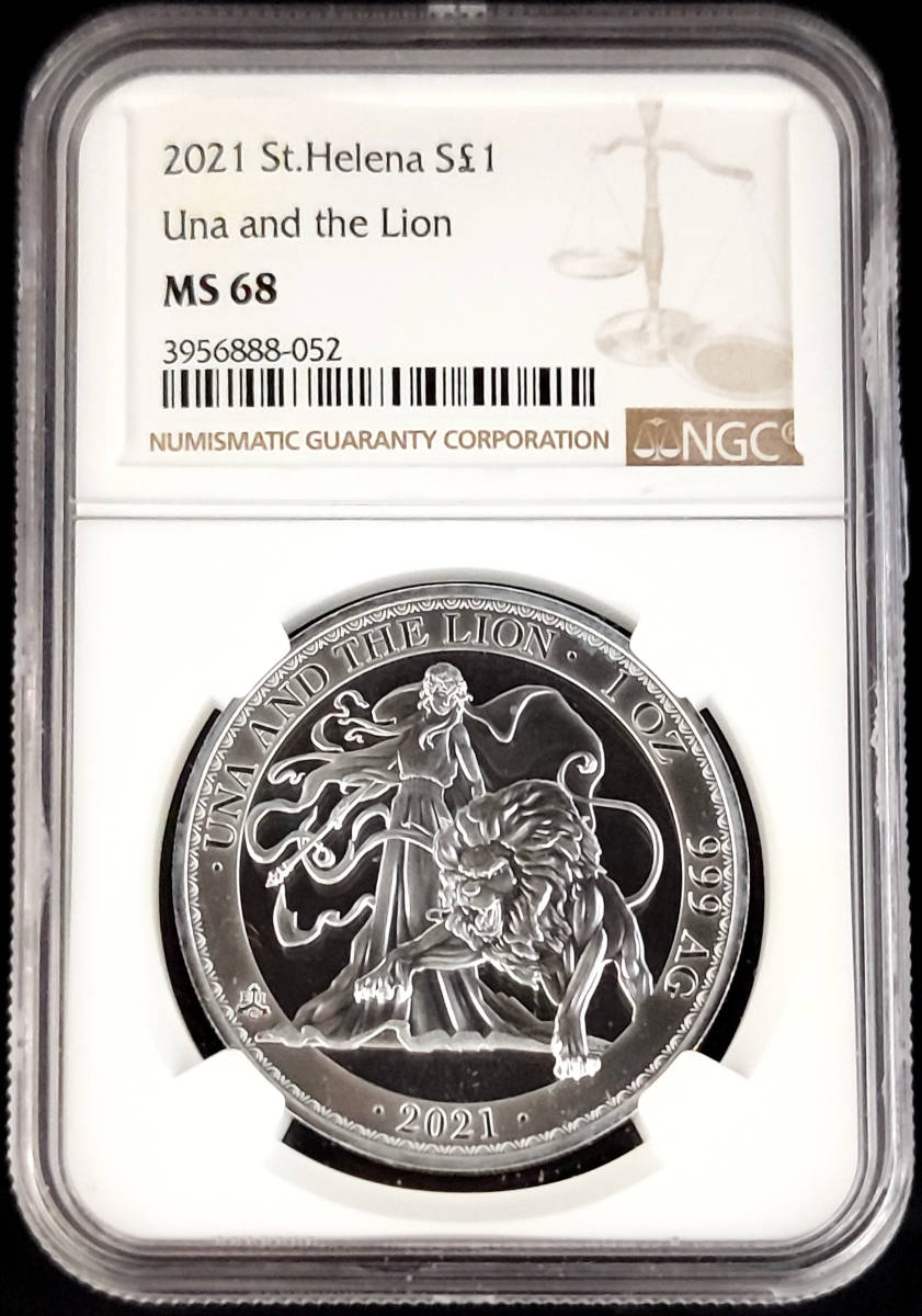 ウナとライオン 2021年 セントヘレナ 銀貨 0 イギリス領 NGC 1ポンド 2