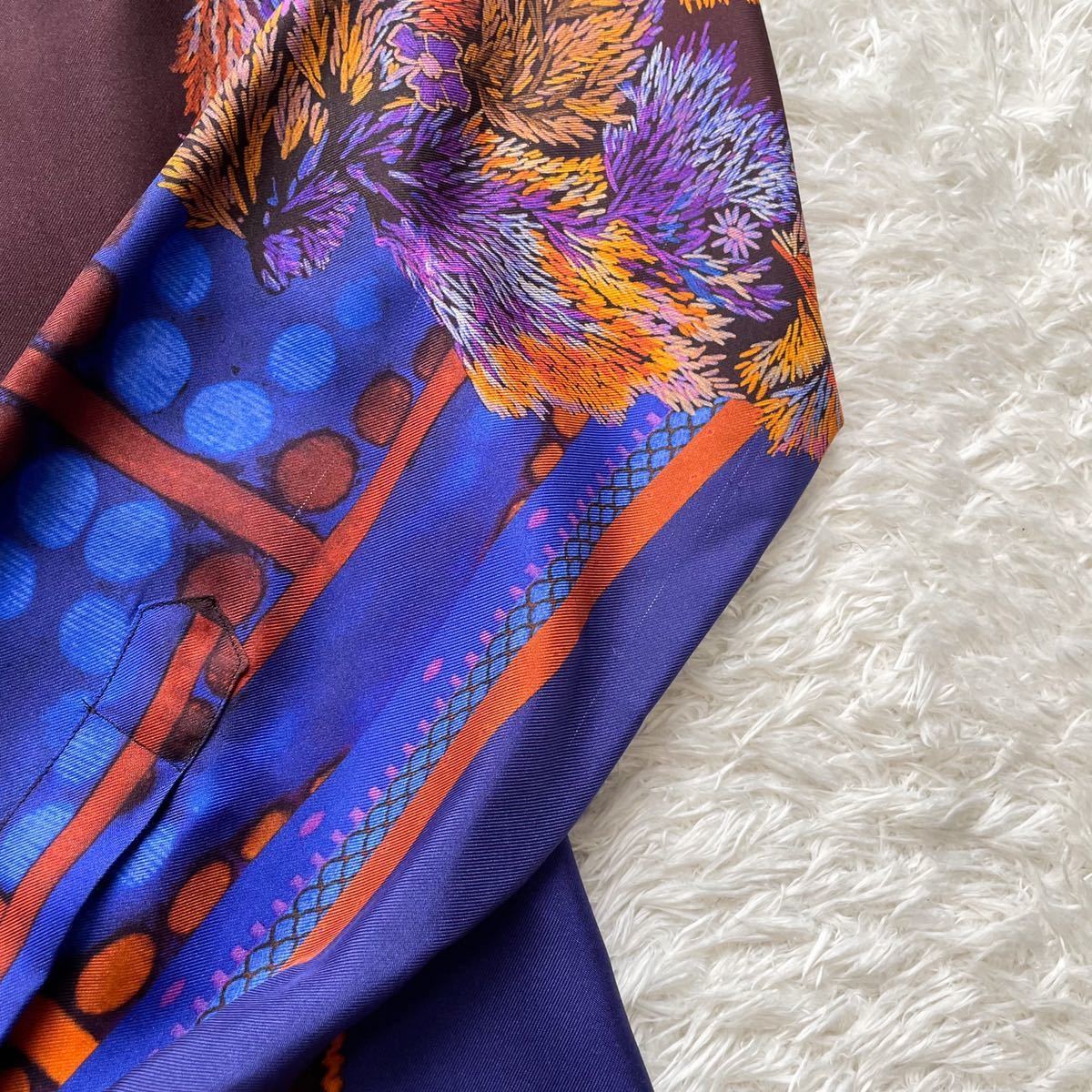 極美品◎エトロ ETRO【最高級シルク100%】絹 総柄 長袖シャツ 花