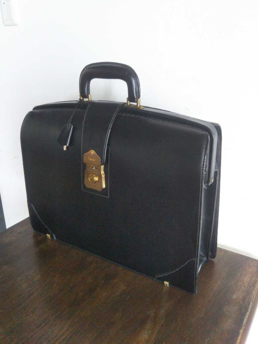 新品】アクアスキュータムレザービジネスバッグ黒日本製2WAY 鍵付き
