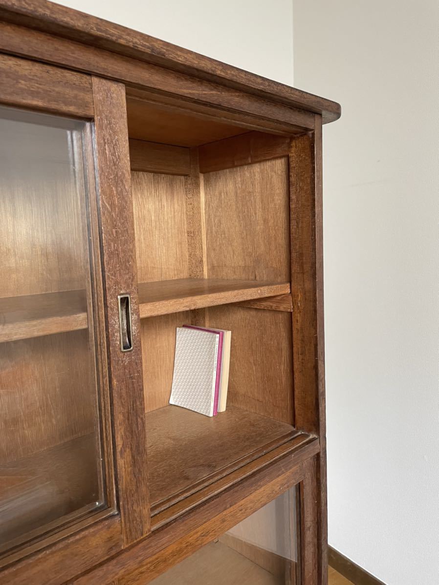 レトロ☆アンティーク 本棚 食器棚 飾り棚 ガラスケース 木製