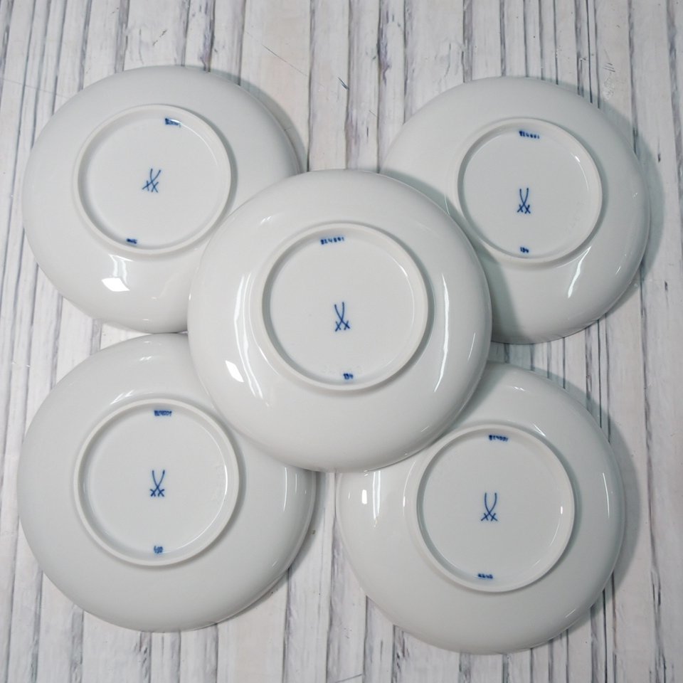 m002 A4【6 保管品 希少 MEISSEN マイセン ブルーオーキッド 茶器 