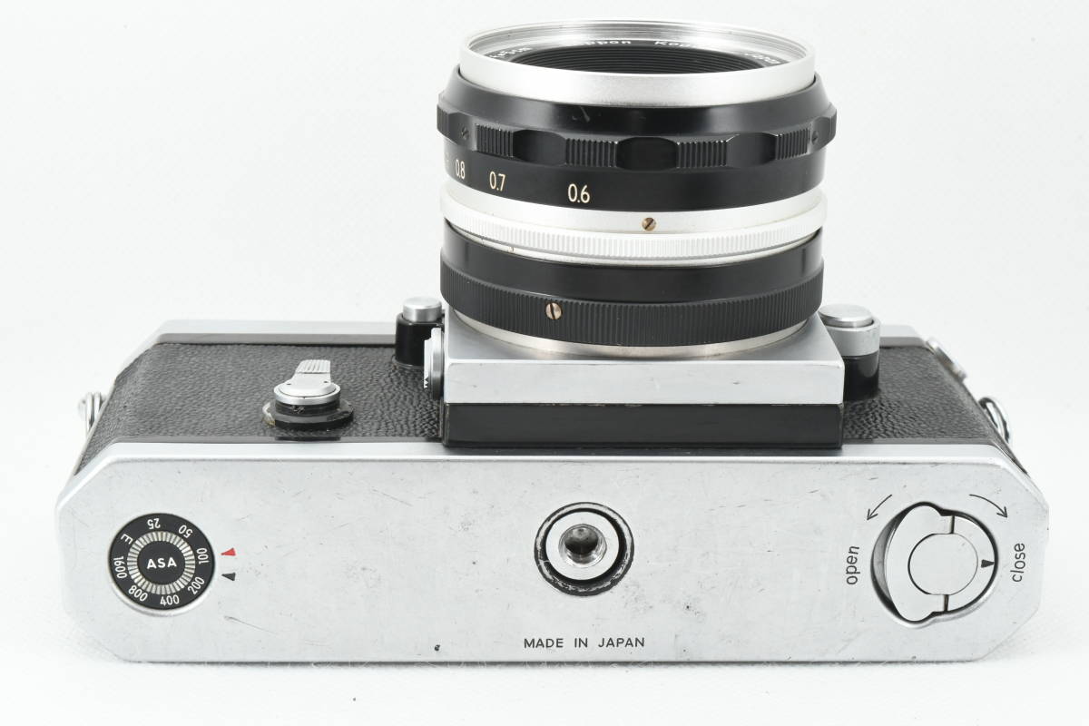★美品!! 動作確認済★ Nikon ニコン F アイレベル 715万台 ボディ NIKKOR-S Auto 1:2 f=5cm 単焦点レンズ ストラップ付 モルト交換済み ニコン Nikon F カメラ NIKON #228-2