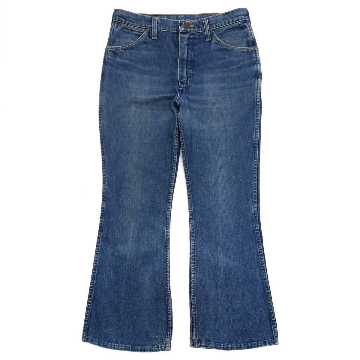 70s【Wrangler】フレアデニムパンツ W32 L28 Idealジッパー USA製 