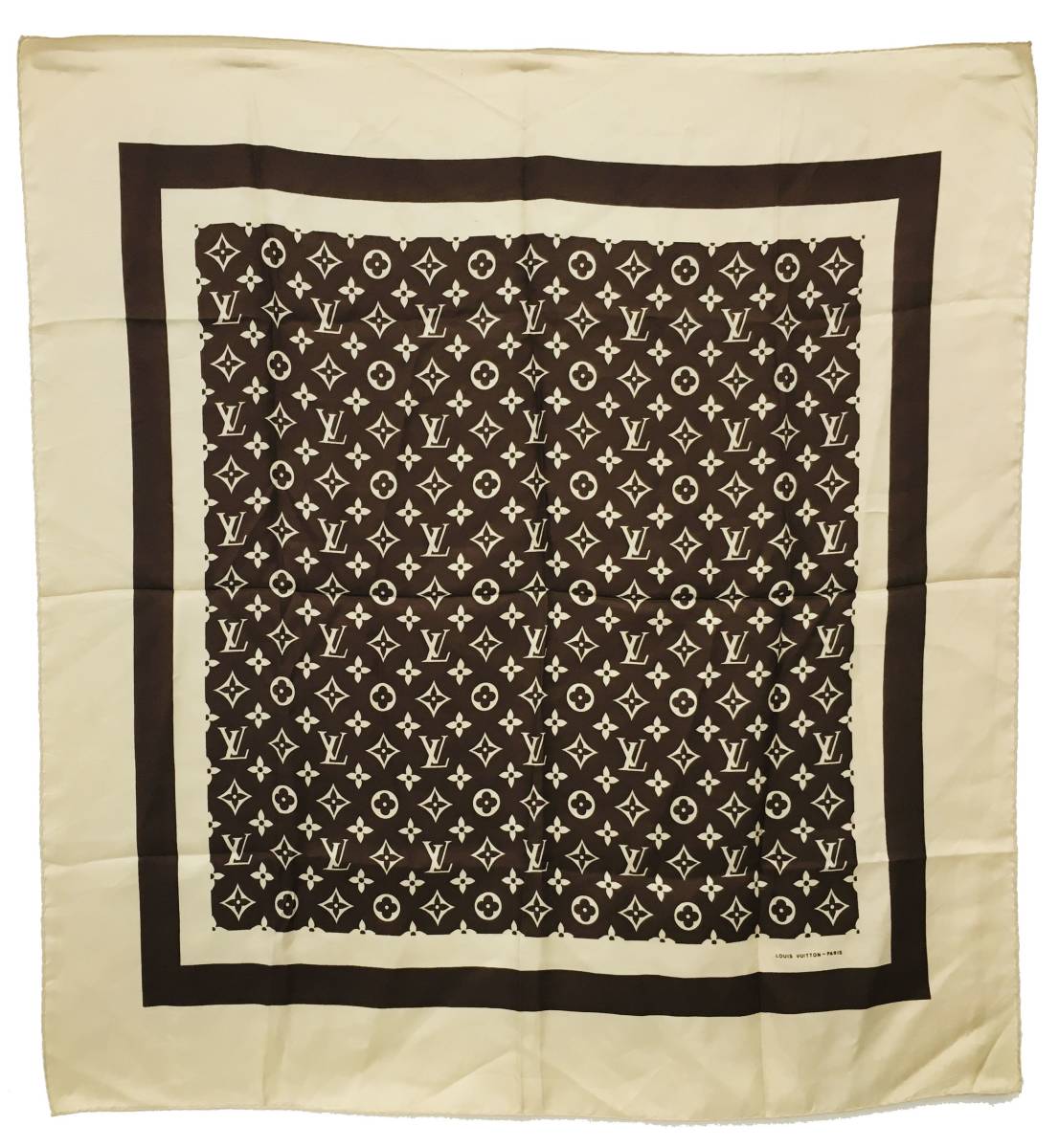 T8/181 LOUIS VUITTON ルイヴィトン モノグラム柄 スカーフ カーキ