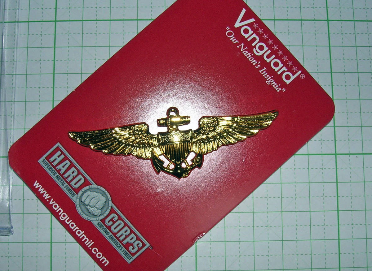 U.S.Navy /M.C. Badge Aviator - Regulation size, Gold Mirror Finish
