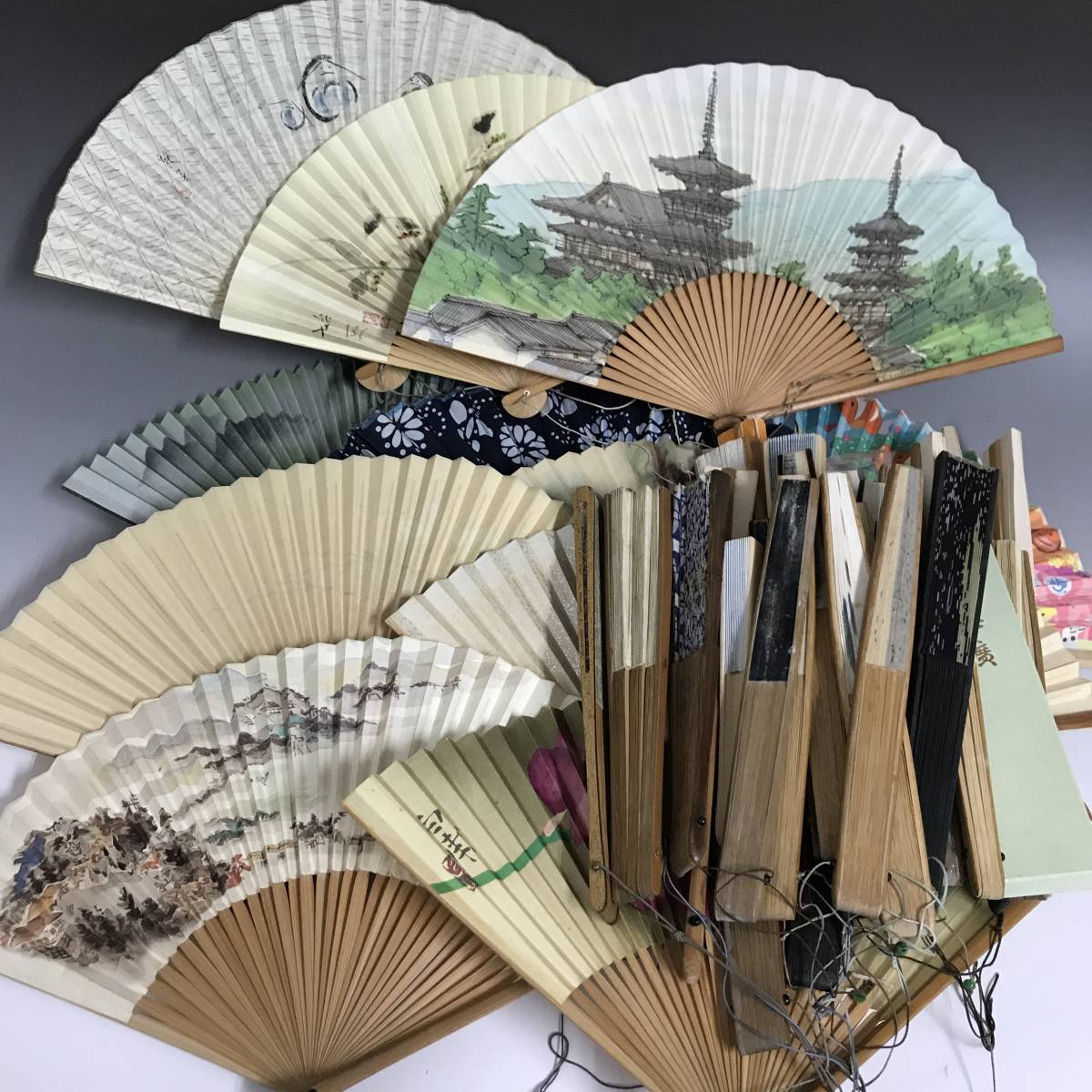 竹内栖鳳 – 白竹堂オンラインショップ 扇子 七寸五分 絵画 「野雀 