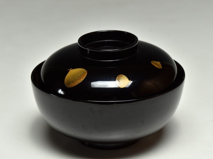 十客 栗文蒔絵 菓子椀 煮物碗 蔵c9022a懐石道具 茶道具 箱付 煮物椀 共