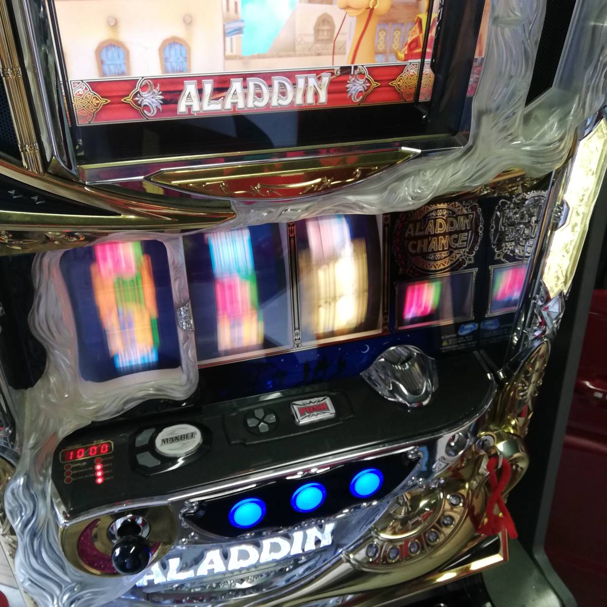 パチスロ実機 アラジンAII データーカウンター付 コイン不要機 ID：126