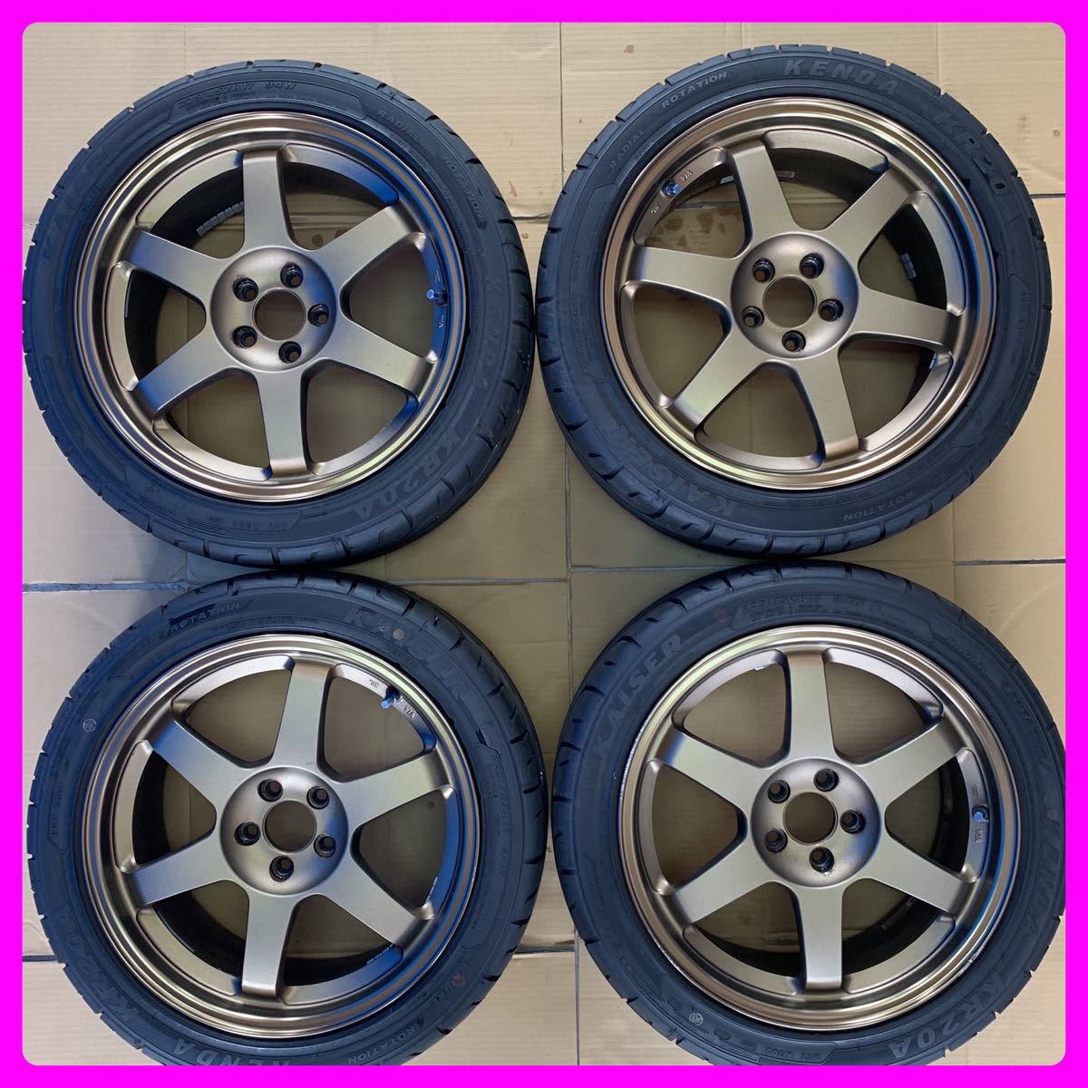値下げRAYS ボルクレーシング TE37 17×8.0JJ OF＋44 PCD100 5H KENDA 