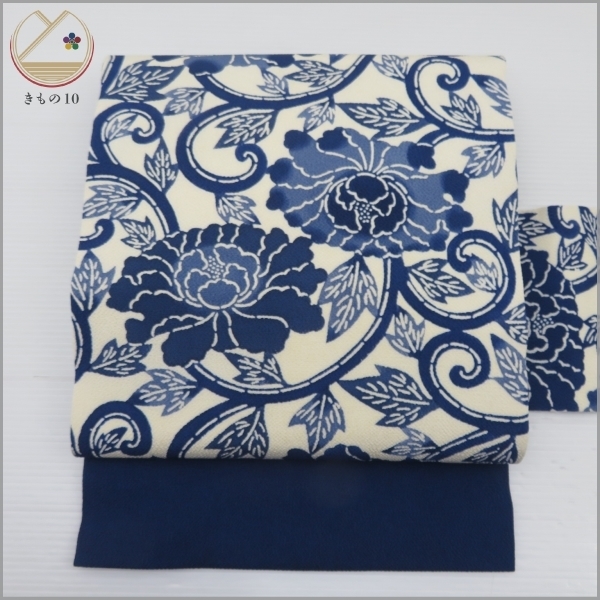 【2025，大人気】 着物10 1円 絹 名古屋帯 縮緬 型染め 牡丹唐草 全通柄 九寸帯 長さ350cm 同梱可(仕立て上がり)｜売買されたオークション情報、yahooの商品情報をアーカイブ公開 - オークファン 仕立て上がり