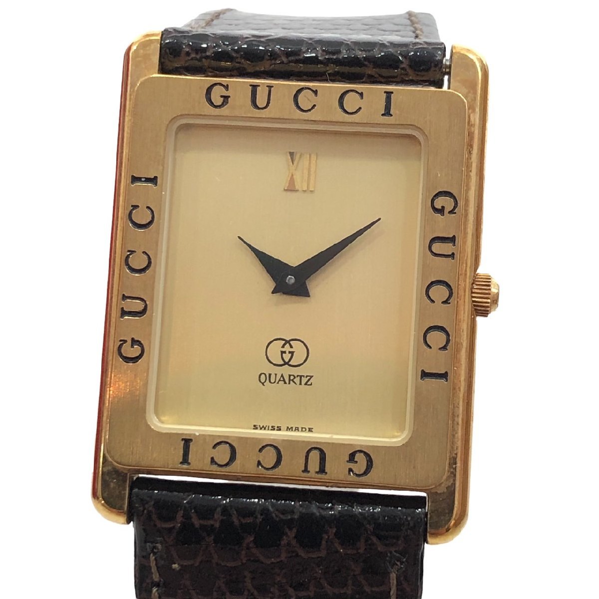 グッチ GUCCI スクエア 革ベルト レディース 腕時計 ゴールド C847 グッチ GUCCI スクエア 革ベルト レディース 腕時計 ゴールド C847