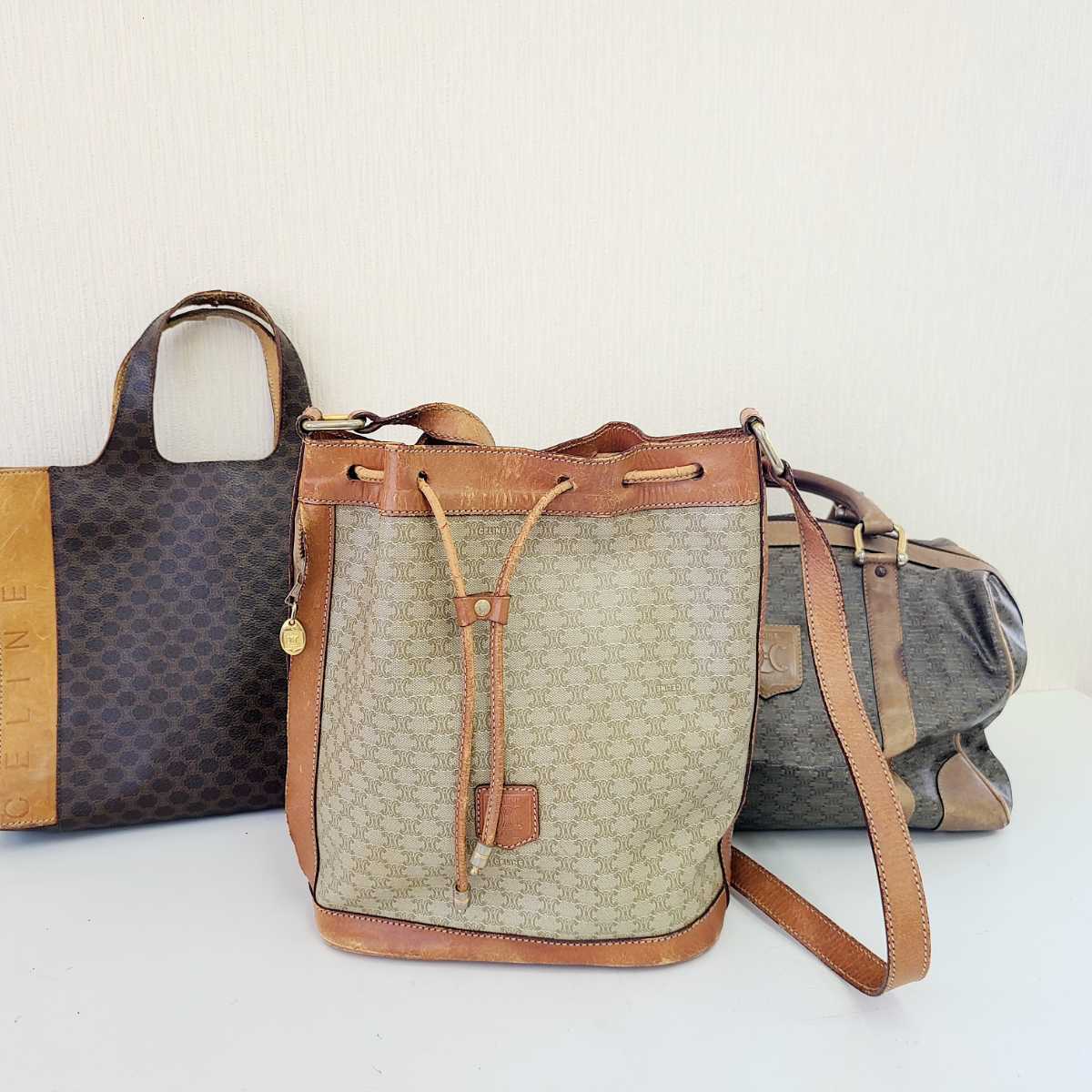 【激安大特価，安い】 CELINE セリーヌ マカダム ボストンバッグ 巾着 ショルダー バッグ ハンドバッグ 3点セット まとめ売り ヴィンテージ 高級ブランド(ショルダーバッグ)｜売買されたオークション情報、yahooの商 かばん、バッグ