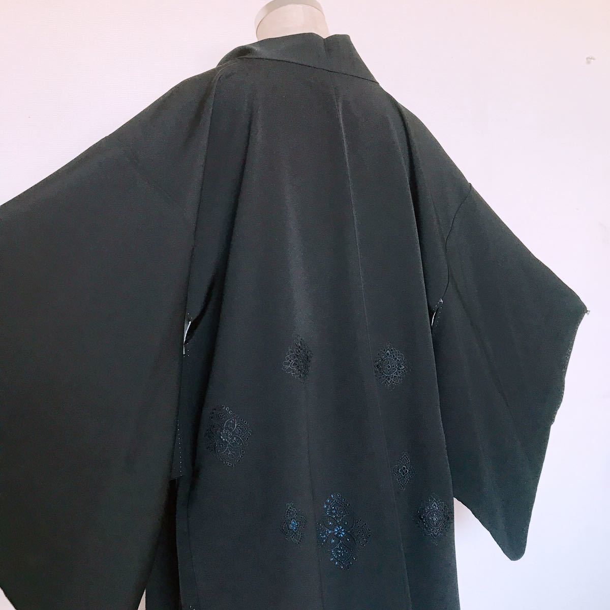 全国無料，新品 織姫R 羽織 はおり 着物 黒 青 華紋 フォーマル 裄丈63cm 身丈76cm 着物 制服 和装 同梱可 o847(女性和服、着物)｜売買されたオークション情報、yahooの商品情報をアーカイブ公開 - オークファン その他