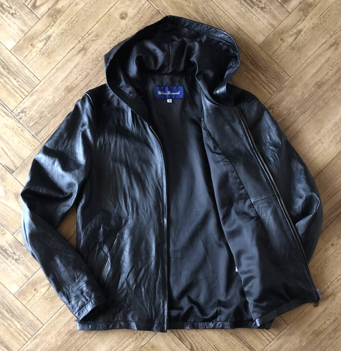 [美品]DENIM&SUPPLY シングルライダースジャケット ナイロン 紺 美品]DENIM&SUPPLY シングルライダースジャケット ナイロン 紺 美品