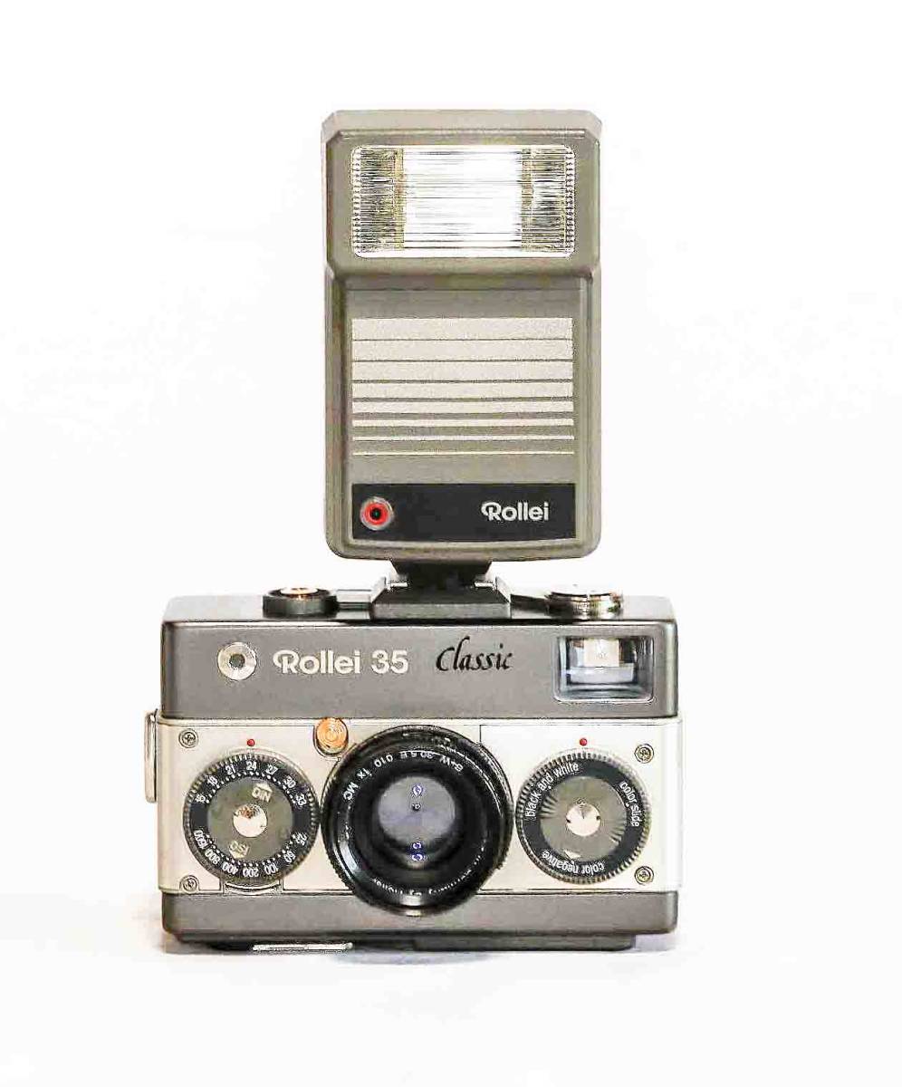 ローライ35 Rollei 35 Classic 20REB ケース付き 希少品・美品】 Rollei ローライ35クラシック+ストロボ20REB付 0