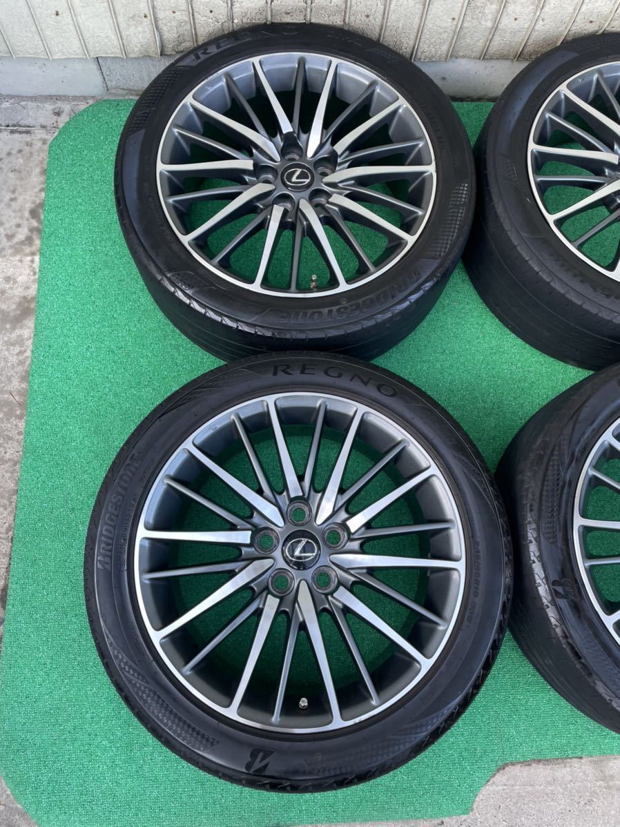 美品 レクサスLS LS460 LS600h Fスポーツ 純正 後期 BBS製RV748 19インチタイヤ・ホイール4本 8J+35 5穴PCD120 2019年製 バリ山BRIDGESTONE