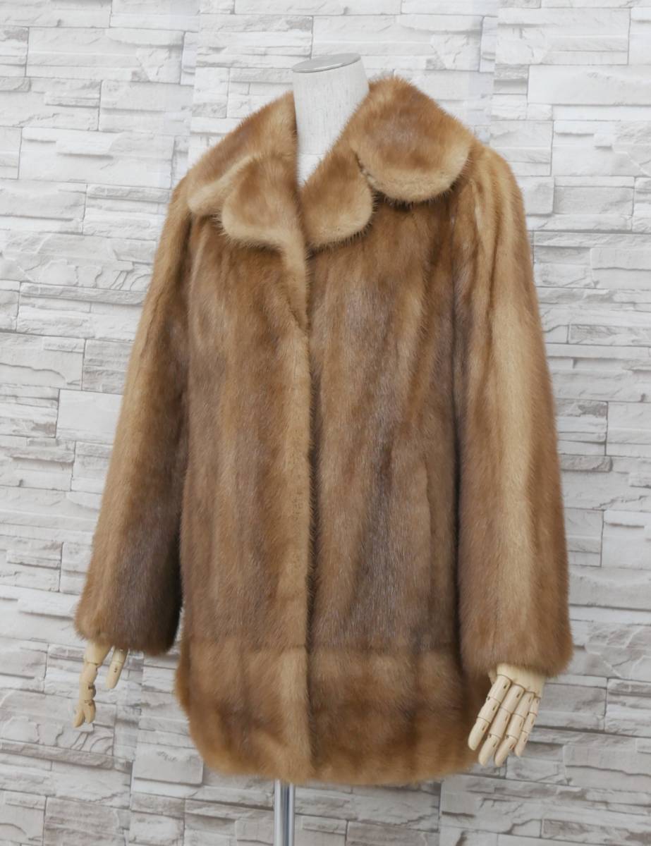 ☆MITSUKOSHI☆ パステルミンクリアルファー 毛皮 コート サイズ11 