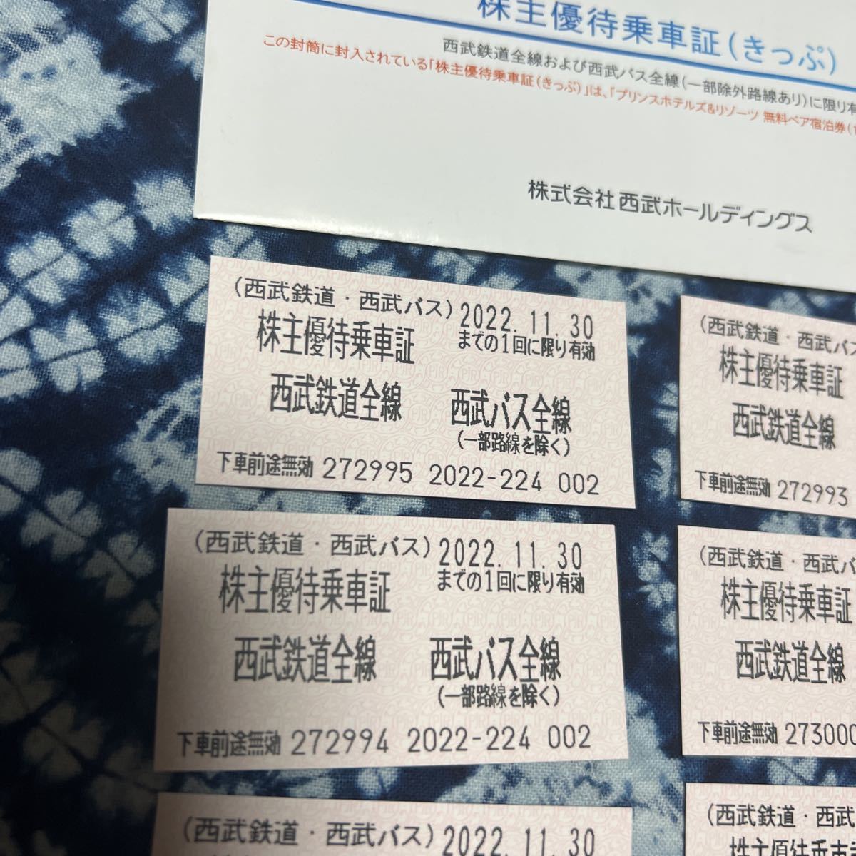 乗車券、交通券 西武鉄道・西武バス 株主優待乗車証（きっぷ 30枚 2026