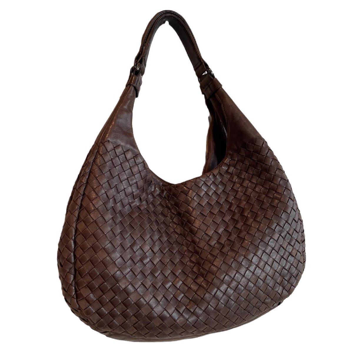  BOTTEGAVENETA ボッテガヴェネタ イントレチャート カンパーナ ワンショルダー ブラウン系(かばん、バッグ)｜売買されたオークション情報、yahooの商品情報をアーカイブ公開 - オークファン 女性用