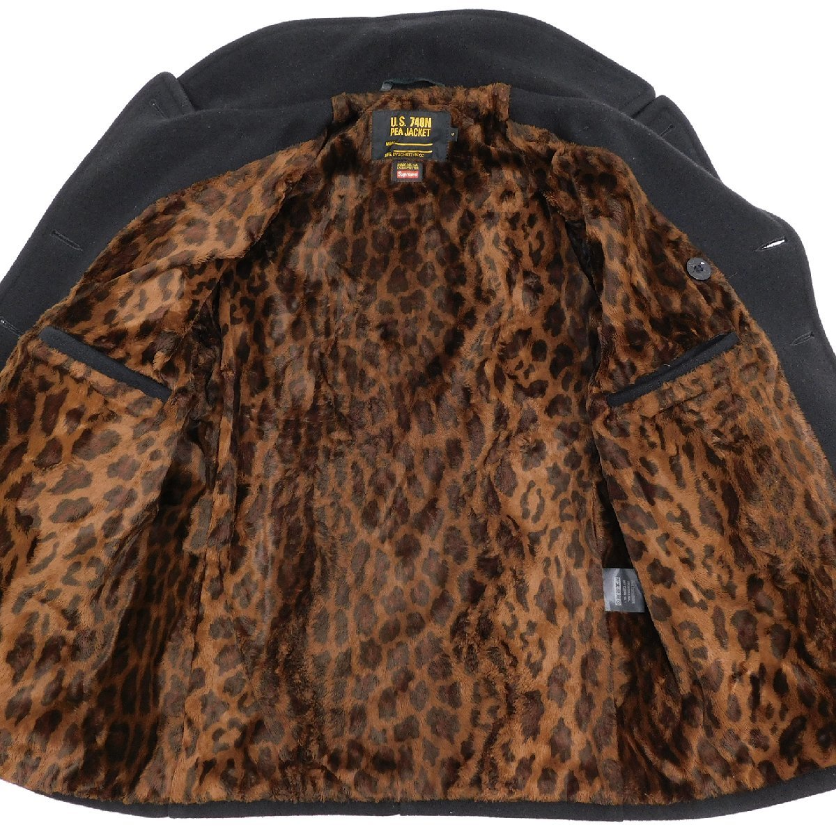 15FW ショット × シュプリーム ピーコート Size S #85572 Schott