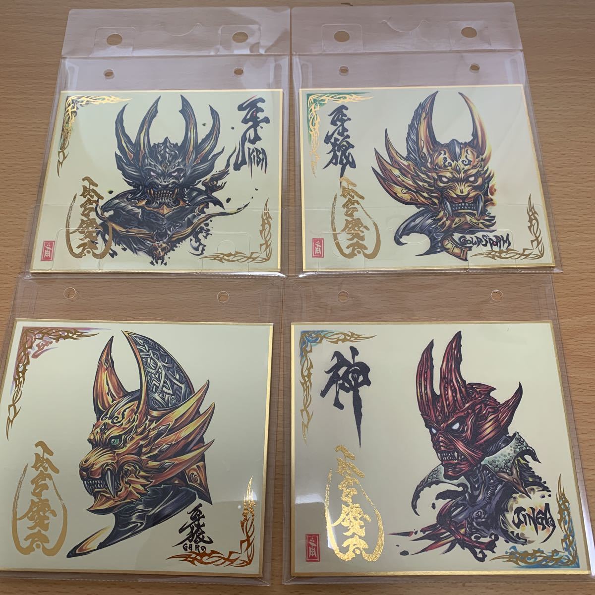 原画イラストミニ色紙：「オオカミ：キノコ」 原画イラストミニ色紙