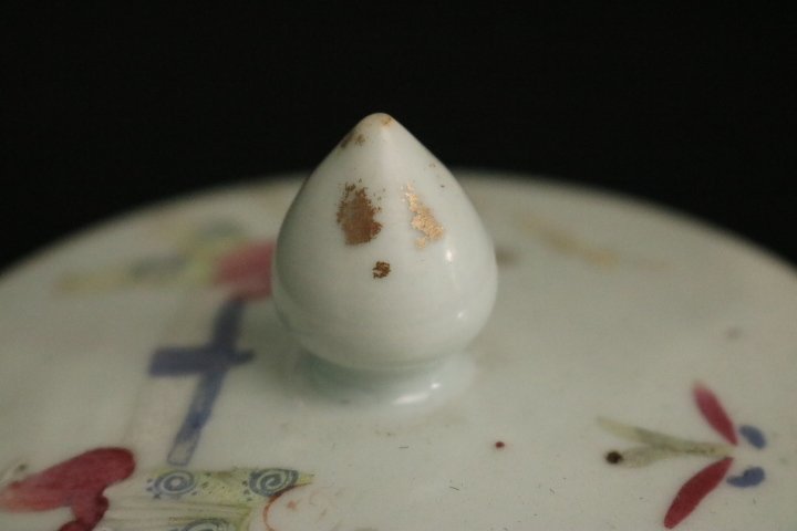TB526中国古玩 粉彩 人物文 蓋付壺 高さ23.5cm 直径24cm◇唐物/陶磁器