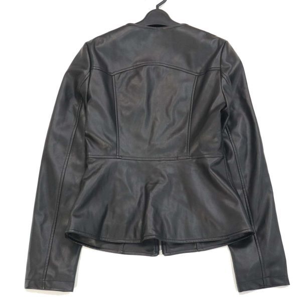 美品☆ ZARA ザラ 現行タグ☆ フェイク レザー ノーカラー 美品☆ ZARA ザラ 現行タグ☆ フェイク レザー ノーカラー