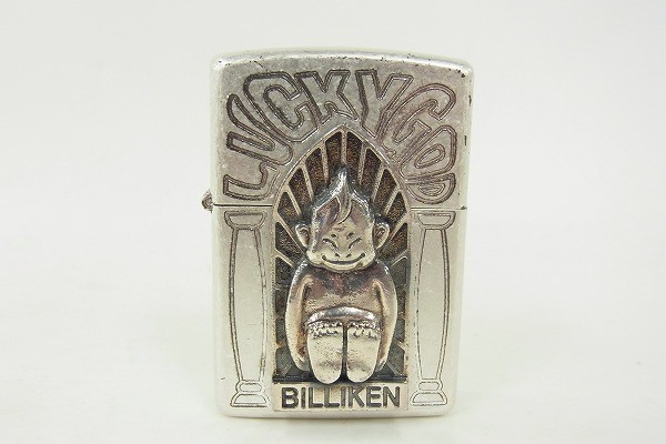 H406-E25-16 ◎ BILLIKEN ビリケン LUCKY GOD ZIPPO ジッポ ライター 