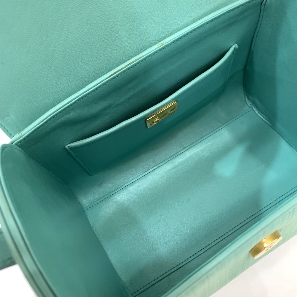 コンテス ハンドバッグ レザー エンボスロゴ 緑 Comtesse COMTESSEの