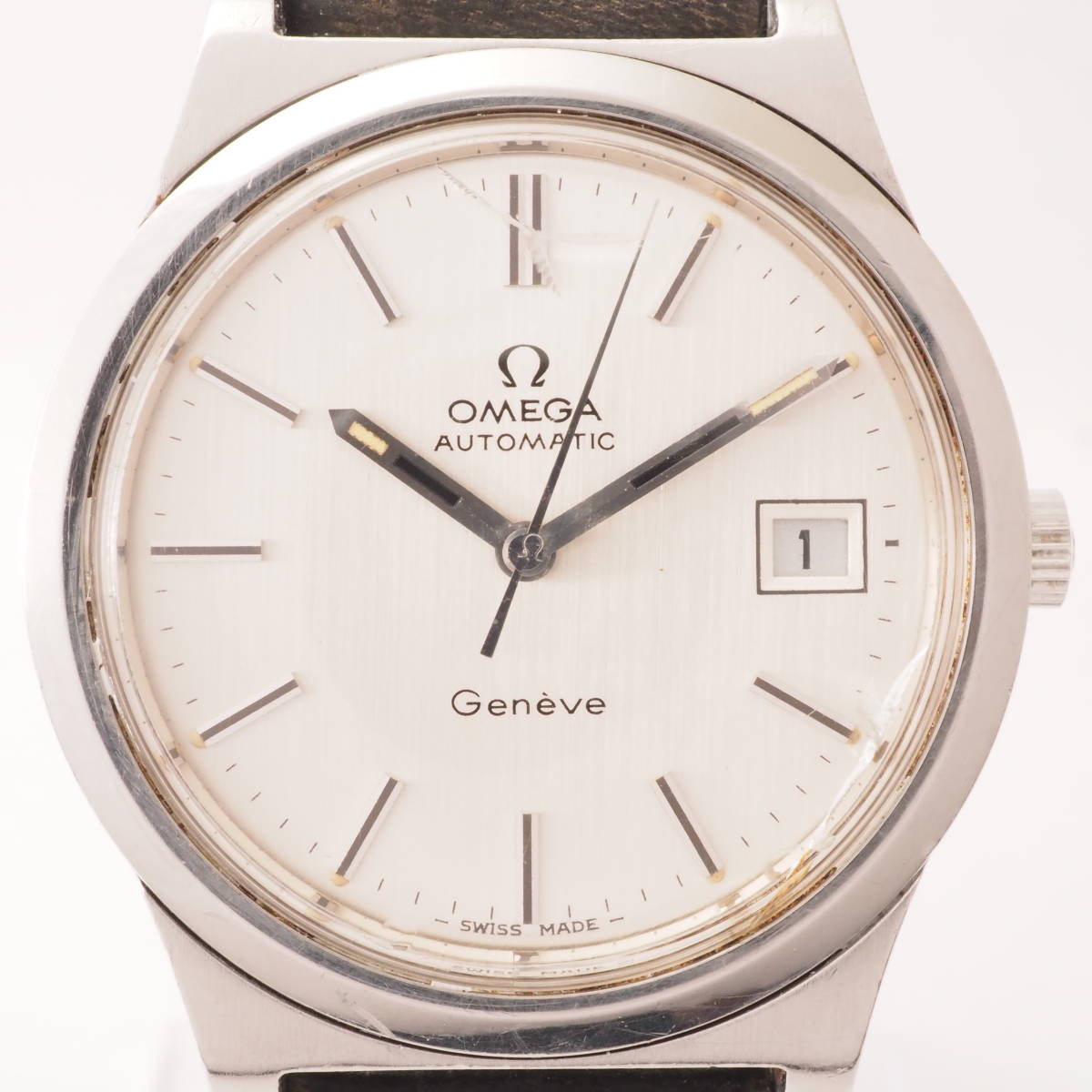  オメガ ジュネーブ オートマチック Ref 166.0168 Cal 1012 OMEGA Geneve デイト 自動巻 シルバー文字盤 レザーメンズ腕時計 37685983 BI5(その他)｜売買されたオークション情報、yahooの商品情報をアーカイ その他
