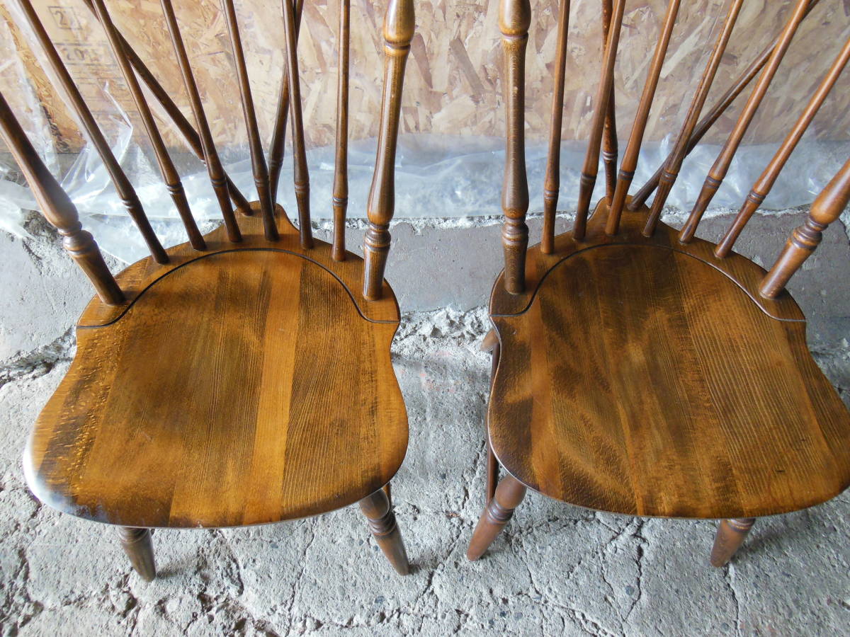 飛騨産業 キツツキ ヴィンテージ 2客セット ウィンザーチェア ボウ