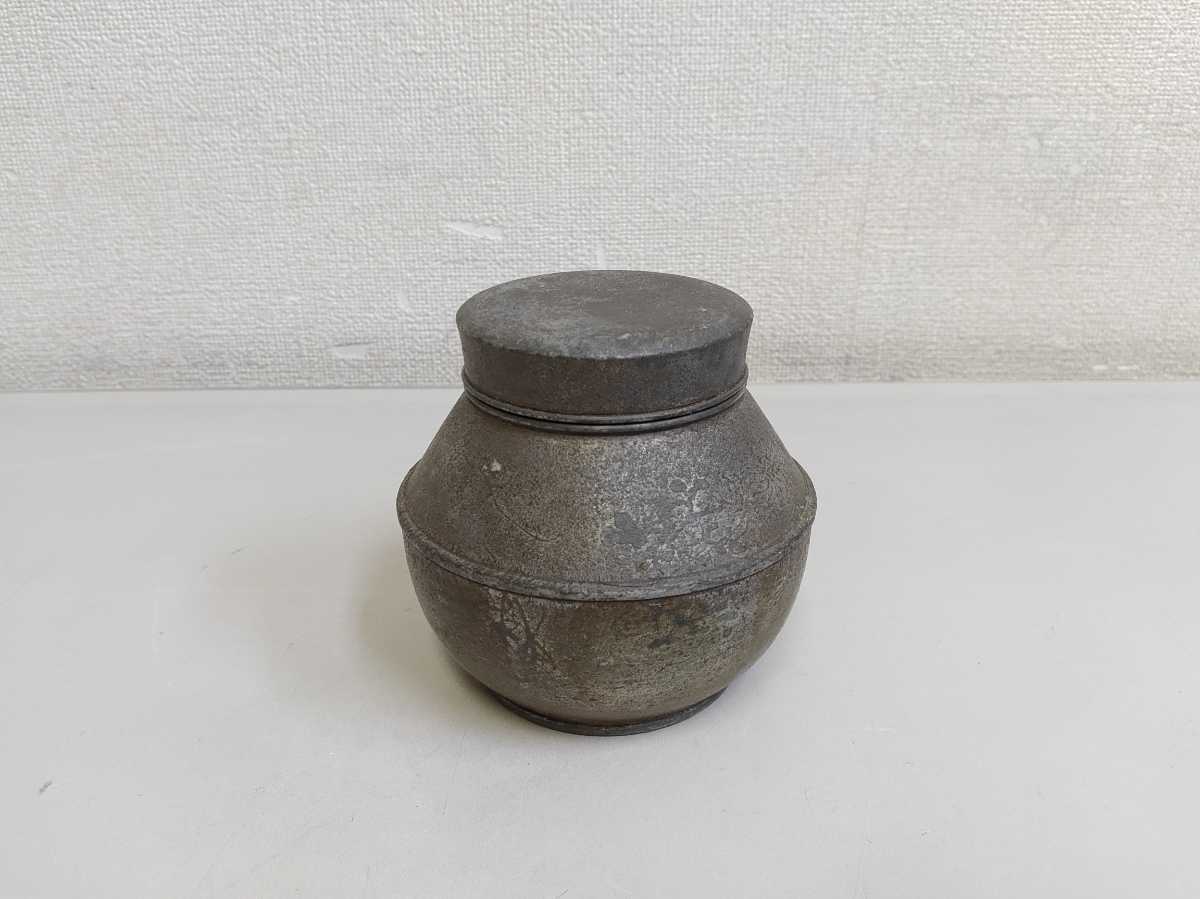 時代唐物 在銘 古錫 茶壷 茶入 煎茶道具 煎茶道具 茶壷 茶入 中国古玩 錫製 唐物 唐物[S83qp] 時代 間