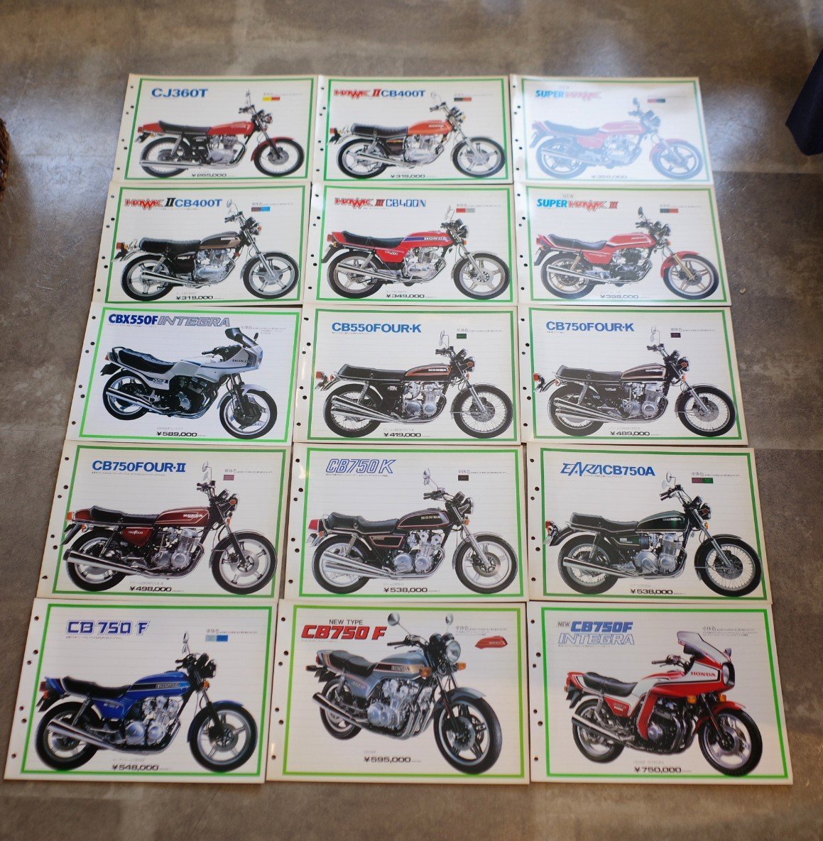 1980年代ホンダ販売店用 バイクカタログ 135枚セット GL400 CB750 旧車