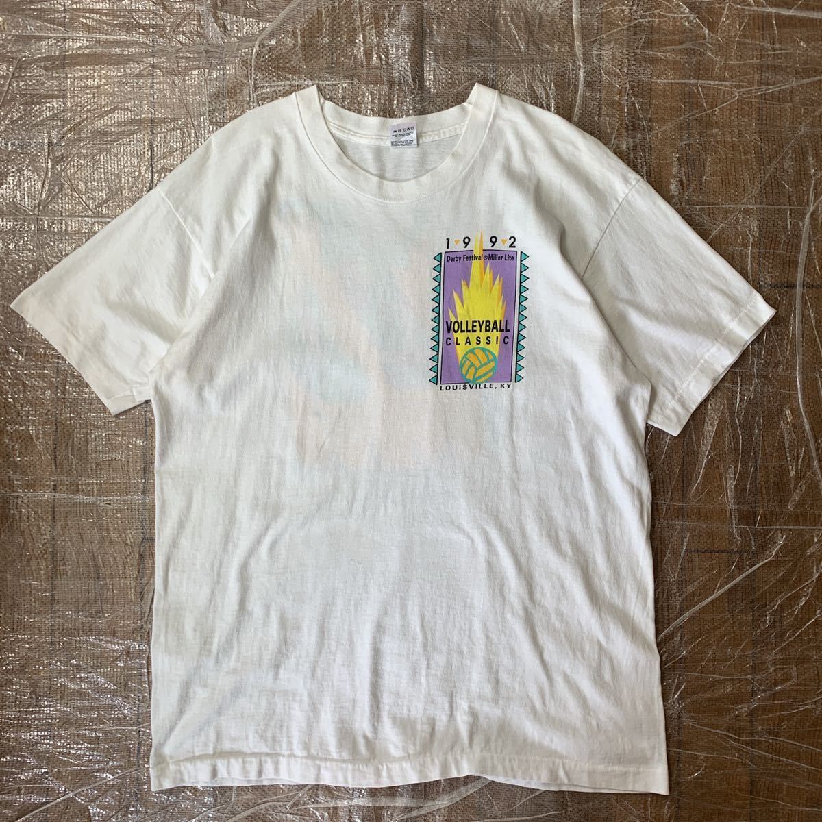 90s USA製 lite beer バレーボールTシャツ シングルステッチ オールドT 
