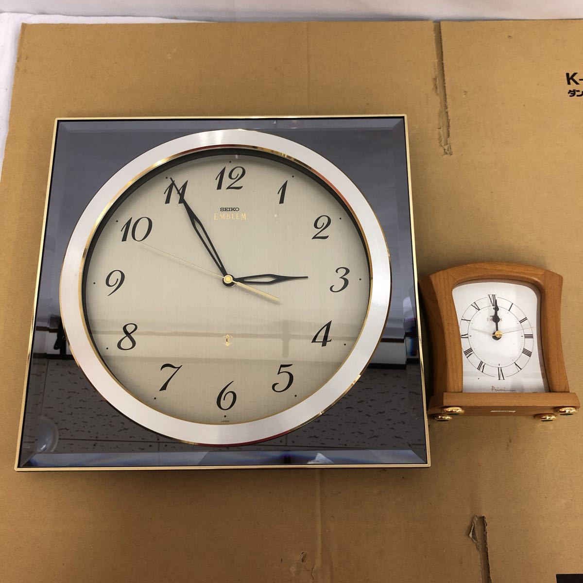 SEIKO セイコー エンブレム 置き時計 掛け時計 柱時計 大きい時計 希少 